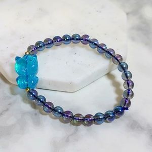 Blue Aura Iridescent Hello Kitty Bracelet